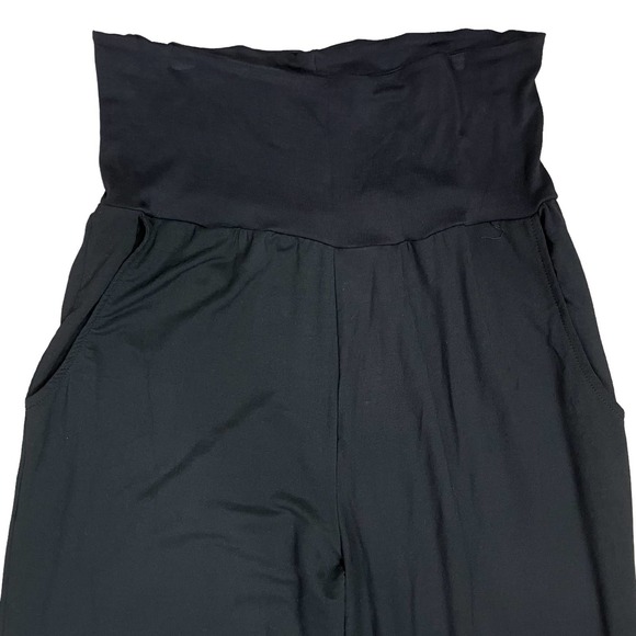 Soft & Cozy Loungewear NWT Black Wide Leg High Waist Lounge Palazzo Pants - Picture 4 of 9